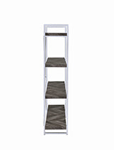 Coaster Grimma 4-shelf Bookcase Rustic Grey Herringbone Model 802613