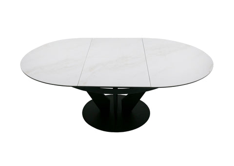 Modrest Alberta Modern Black And White Ceramic Extendable 59" | 86 5" Oval Dining Table Model VGYF-DT8951-BLK-DT