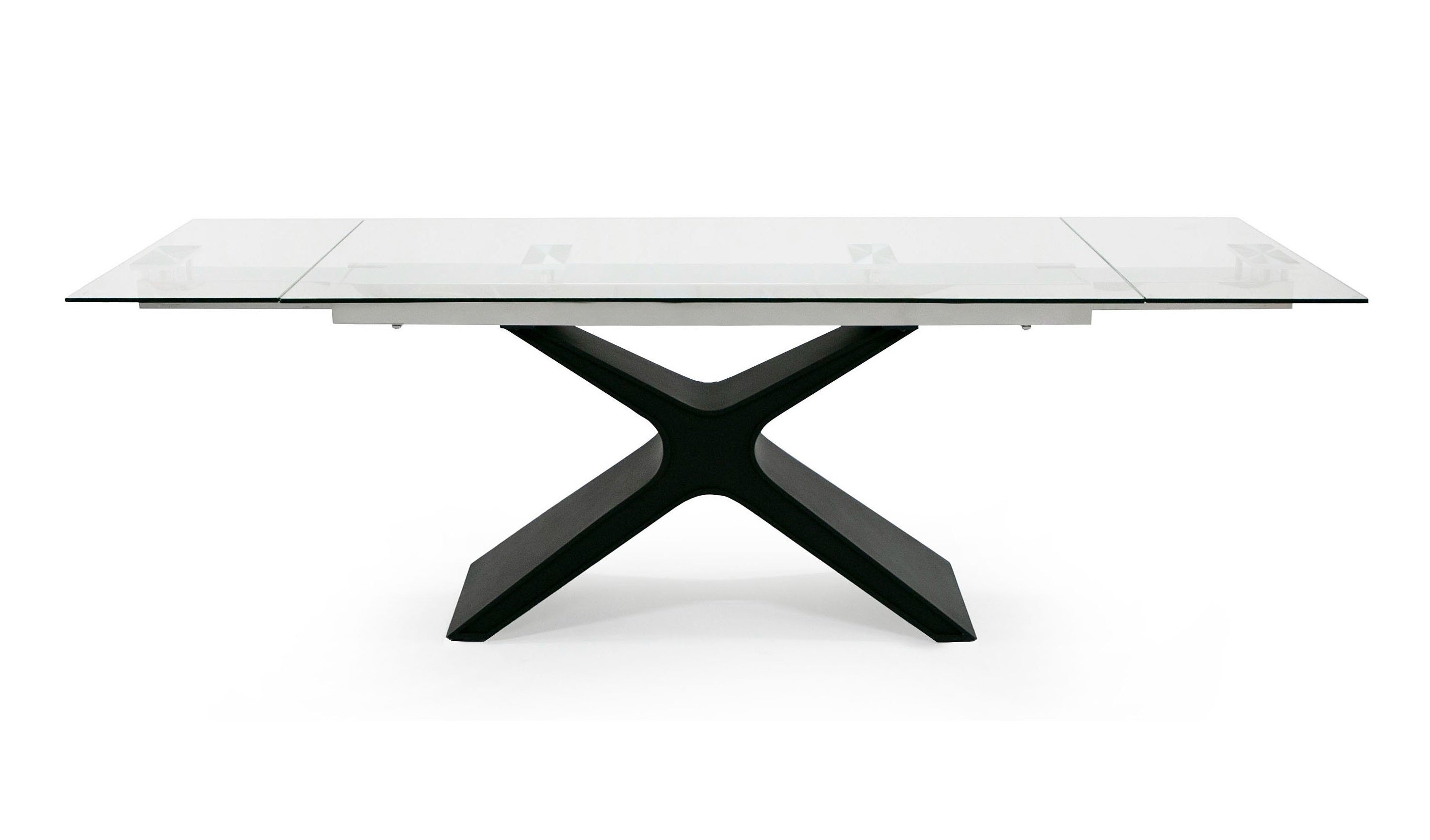 Modrest Adler Modern Black Glass Extendable 63" | 94 5" Dining Table Model VGYF-DT8941-BLK-DT