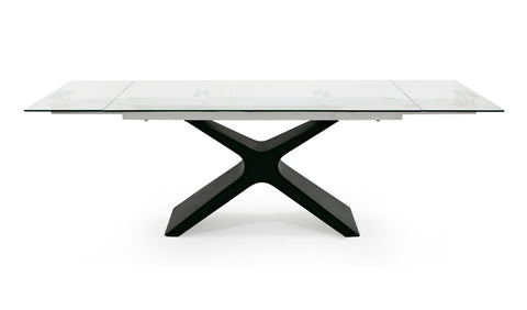 Modrest Adler Modern Black Glass Extendable 63" | 94 5" Dining Table Model VGYF-DT8941-BLK-DT