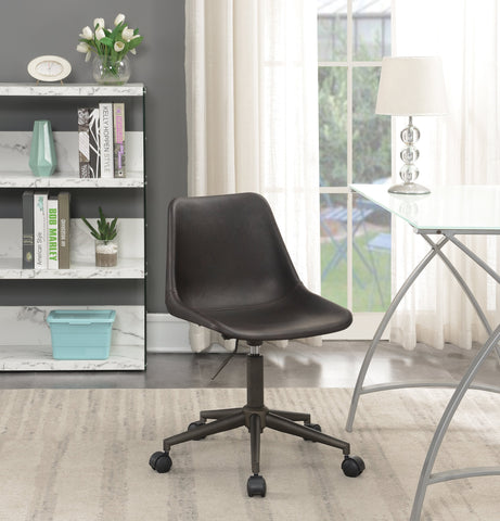 Coaster Carnell Adjustable Height Office Chair with Casters Brown and Rustic Taupe Model 803378