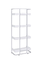 Coaster Ember 4-shelf Bookcase White High Gloss and Chrome Model 803402