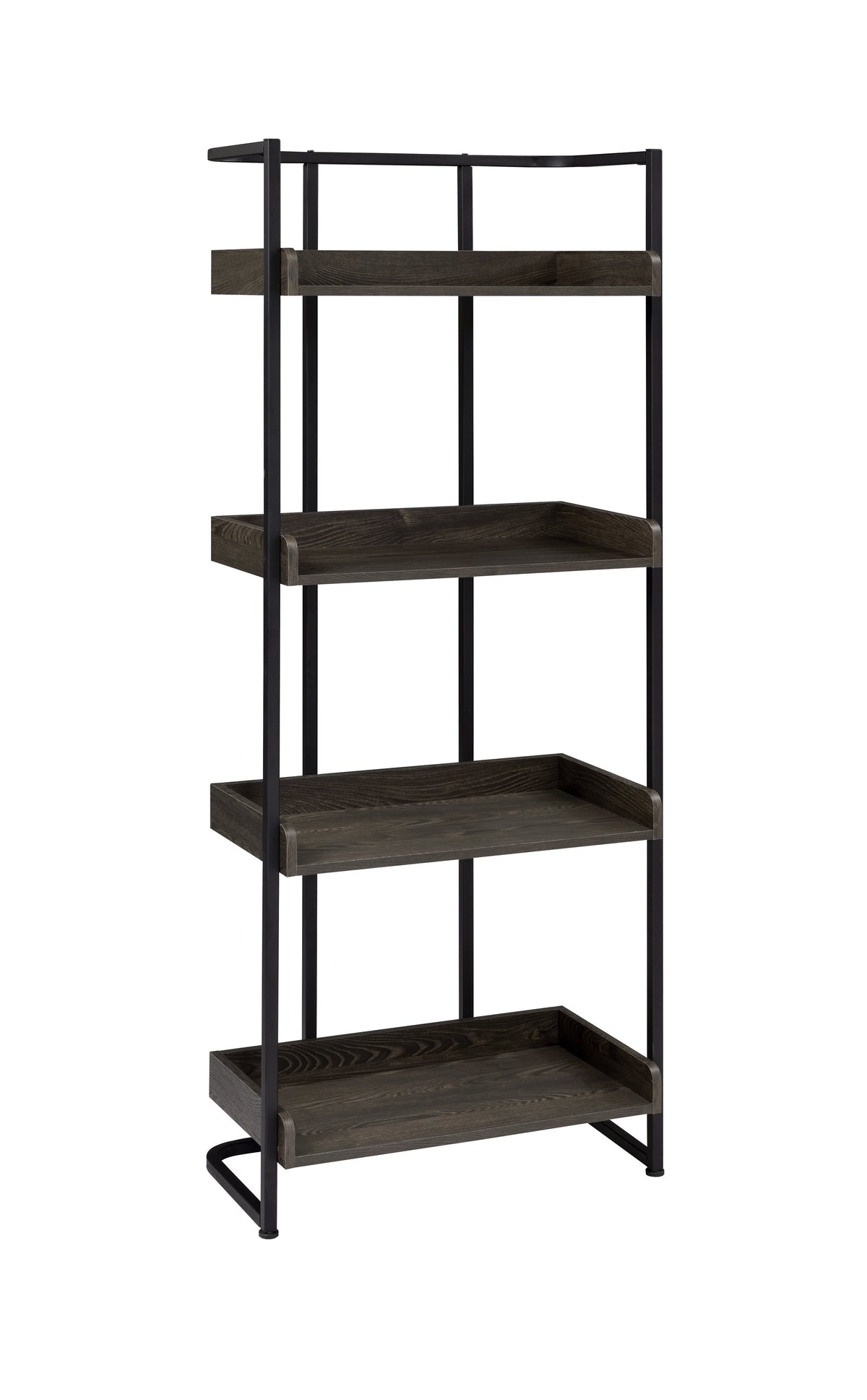Coaster Ember 4-shelf Bookcase Dark Oak and Sandy Black Model 803412