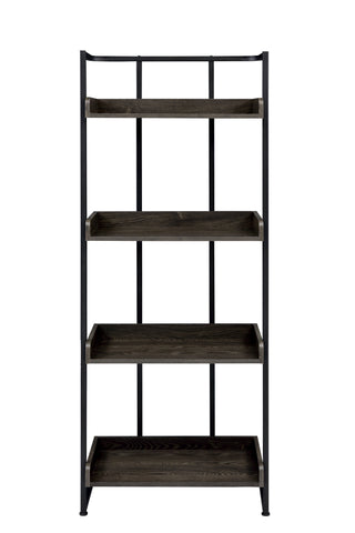 Coaster Ember 4-shelf Bookcase Dark Oak and Sandy Black Model 803412