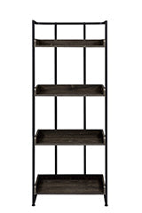 Coaster Ember 4-shelf Bookcase Dark Oak and Sandy Black Model 803412