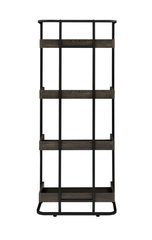 Coaster Ember 4-shelf Bookcase Dark Oak and Sandy Black Model 803412
