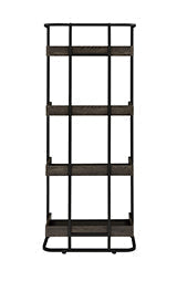 Coaster Ember 4-shelf Bookcase Dark Oak and Sandy Black Model 803412