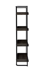 Coaster Ember 4-shelf Bookcase Dark Oak and Sandy Black Model 803412