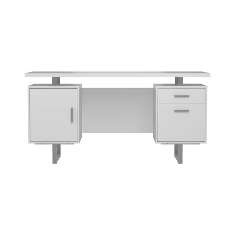 Coaster Lawtey Floating Top Office Desk White Gloss Model 803521
