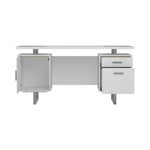 Coaster Lawtey Floating Top Office Desk White Gloss Model 803521