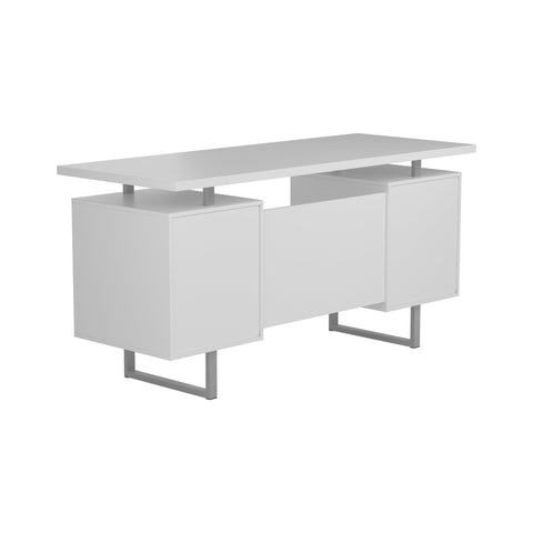 Coaster Lawtey Floating Top Office Desk White Gloss Model 803521