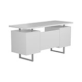 Coaster Lawtey Floating Top Office Desk White Gloss Model 803521