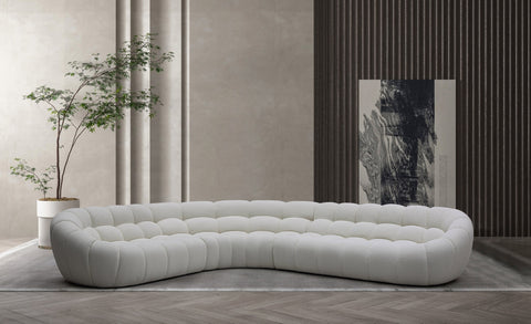 Divani Casa Yolonda Off White Fabric Sectional Sofa