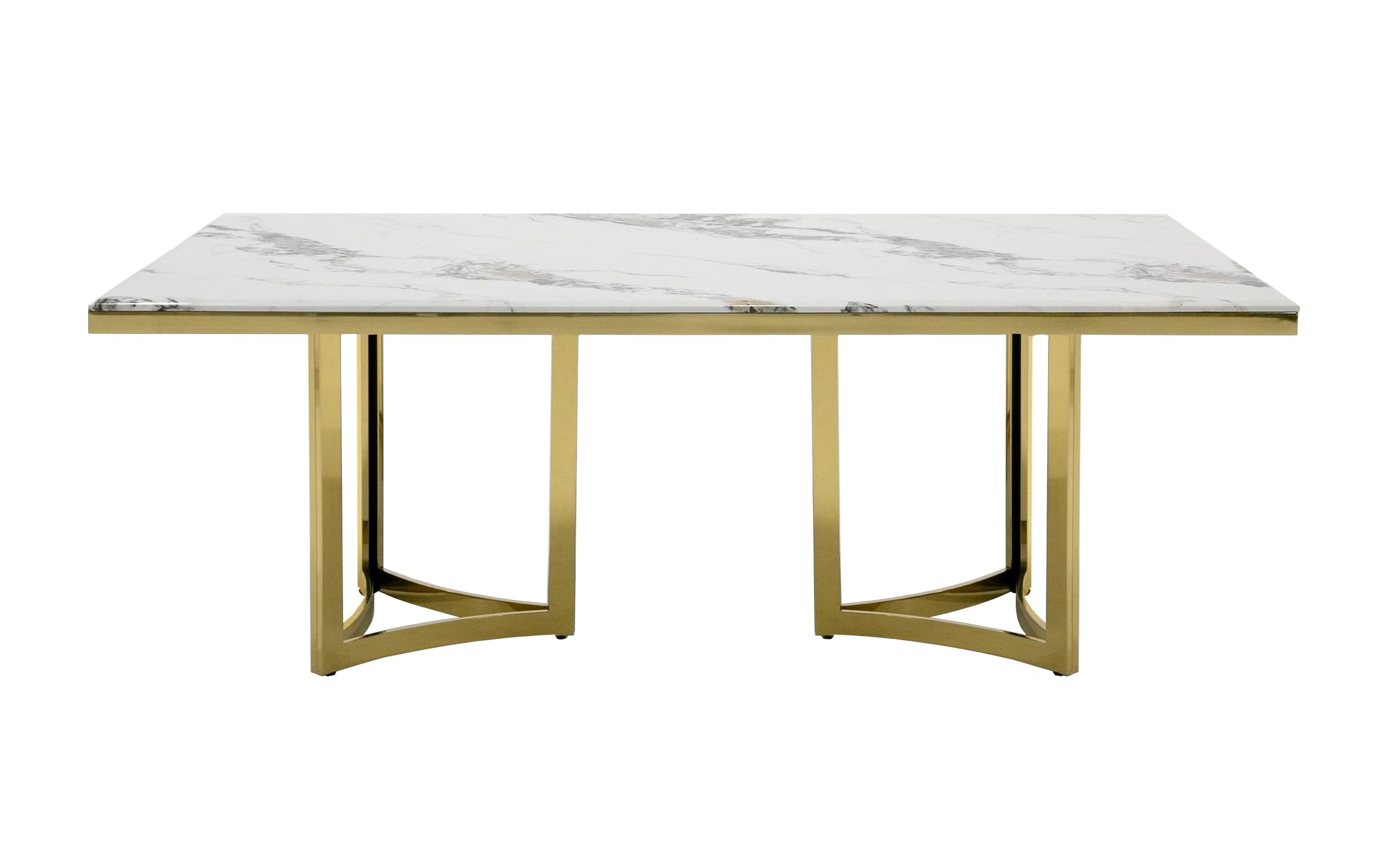 Modrest Loomis White Marble & Gold Dining Table Model VGZAT1301