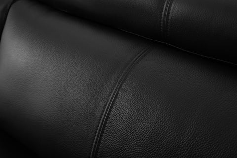 Divani Casa Grange Modern Black Leather Sofa Set Model VGBNS-2116-SET-BLK