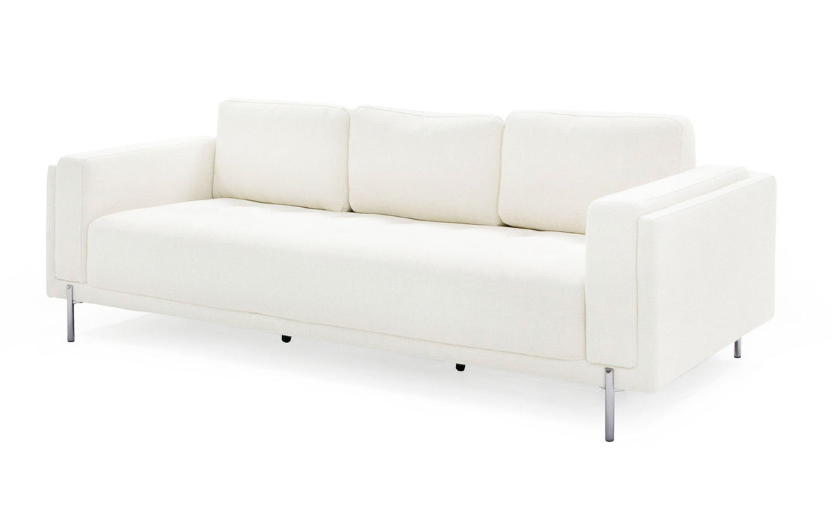 Divani Casa Schmidt Modern Off White Fabric Sofa Model VGKK-KF.7020-OFWHT