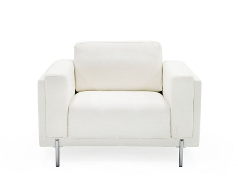 Divani Casa Schmidt Modern Off White Fabric Sofa & 2 Chairs Model VGKK-KF.7020-SET-OFWHT