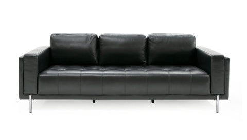 Divani Casa Schmidt Modern Black Leather Sofa Model VGKK-KF.7020-SOFA-BLK