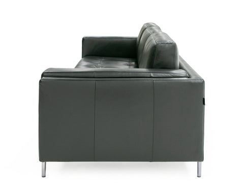 Divani Casa Schmidt Modern Black Leather Sofa & 2 Chairs Model VGKK-KF.7020-SET-BLK