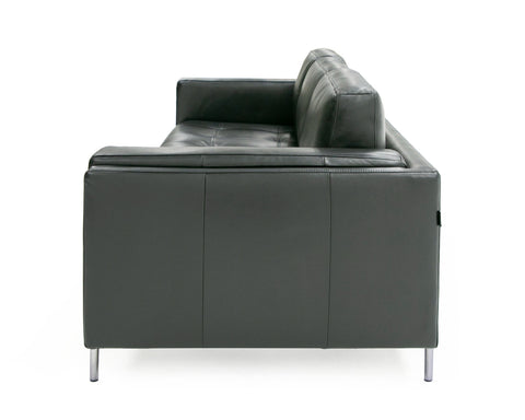 Divani Casa Schmidt Modern Black Leather Sofa Model VGKK-KF.7020-SOFA-BLK