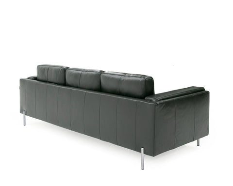 Divani Casa Schmidt Modern Black Leather Sofa & 2 Chairs Model VGKK-KF.7020-SET-BLK