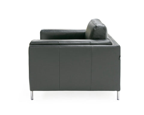 Divani Casa Schmidt Modern Black Leather Chair Model VGKK-KF.7020-CHR-BLK