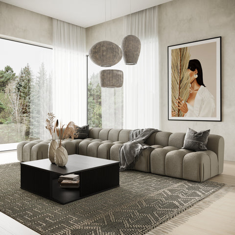 Modrest Alpine Modern Mid Century Black Ash Square Coffee Table Model VGDW-J5895-BLK