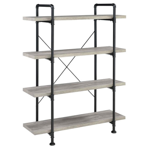 Coaster Delray 4-tier Open Shelving Bookcase Grey Driftwood and Black Model 804406