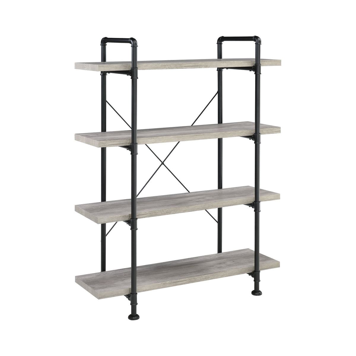 Coaster Delray 4-tier Open Shelving Bookcase Grey Driftwood and Black Model 804406