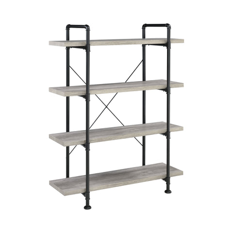 Coaster Delray 4-tier Open Shelving Bookcase Grey Driftwood and Black Model 804406