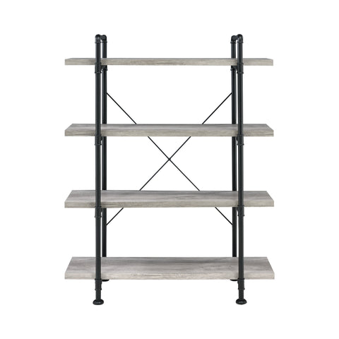 Coaster Delray 4-tier Open Shelving Bookcase Grey Driftwood and Black Model 804406