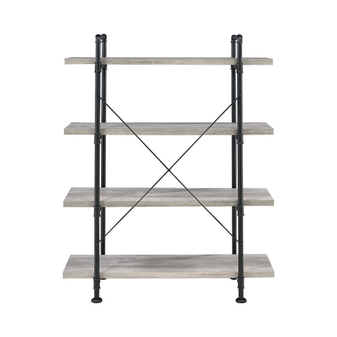 Coaster Delray 4-tier Open Shelving Bookcase Grey Driftwood and Black Model 804406