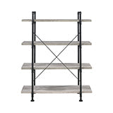 Coaster Delray 4-tier Open Shelving Bookcase Grey Driftwood and Black Model 804406