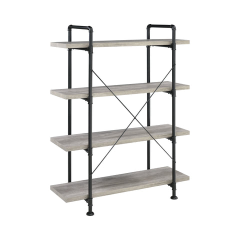 Coaster Delray 4-tier Open Shelving Bookcase Grey Driftwood and Black Model 804406