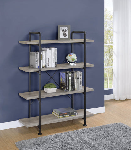Coaster Delray 4-tier Open Shelving Bookcase Grey Driftwood and Black Model 804406