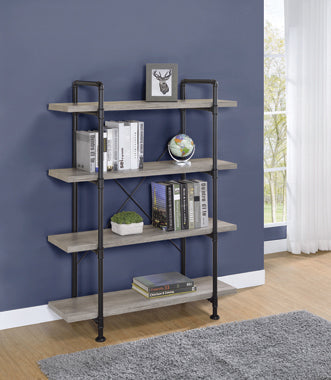 Coaster Delray 4-tier Open Shelving Bookcase Grey Driftwood and Black Model 804406