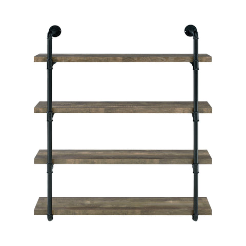 Coaster Elmcrest 40-inch Wall Shelf Black and Rustic Oak Model 804417