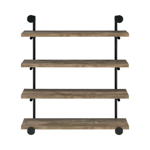 Coaster Elmcrest 40-inch Wall Shelf Black and Rustic Oak Model 804417
