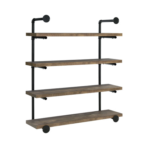 Coaster Elmcrest 40-inch Wall Shelf Black and Rustic Oak Model 804417