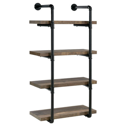 Coaster Elmcrest 24-inch Wall Shelf Black and Rustic Oak Model 804426