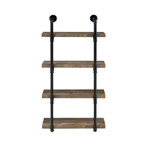 Coaster Elmcrest 24-inch Wall Shelf Black and Rustic Oak Model 804426