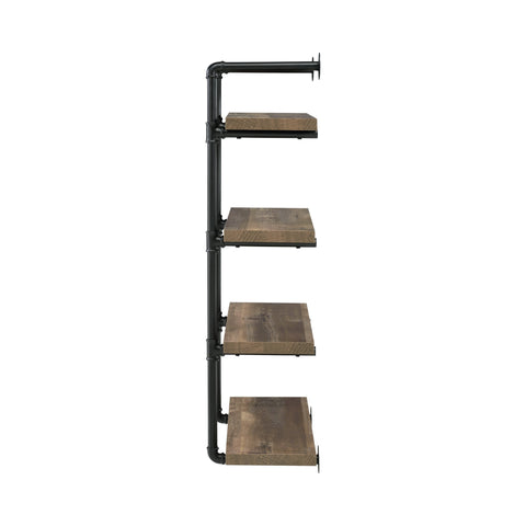 Coaster Elmcrest 24-inch Wall Shelf Black and Rustic Oak Model 804426