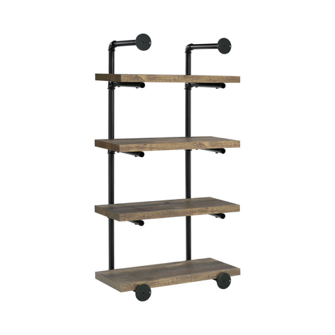 Coaster Elmcrest 24-inch Wall Shelf Black and Rustic Oak Model 804426