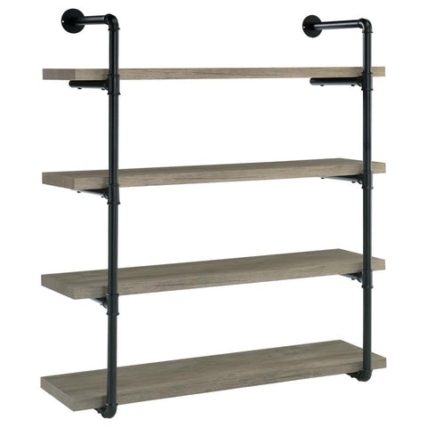 Coaster Elmcrest 40-inch Wall Shelf Black and Grey Driftwood Model 804427