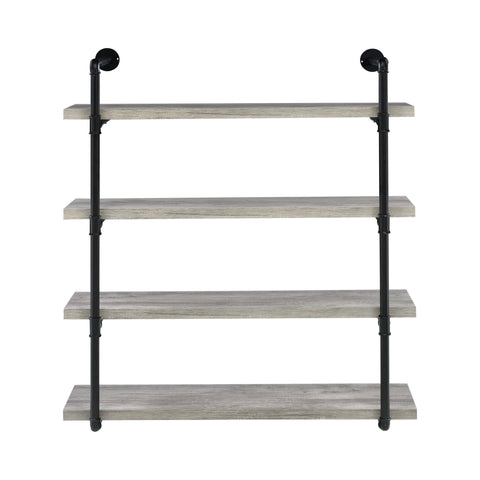 Coaster Elmcrest 40-inch Wall Shelf Black and Grey Driftwood Model 804427