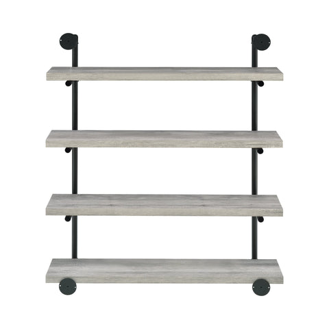 Coaster Elmcrest 40-inch Wall Shelf Black and Grey Driftwood Model 804427