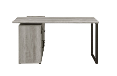 Coaster Hertford L-shape Office Desk with Storage Grey Driftwood Model 804462