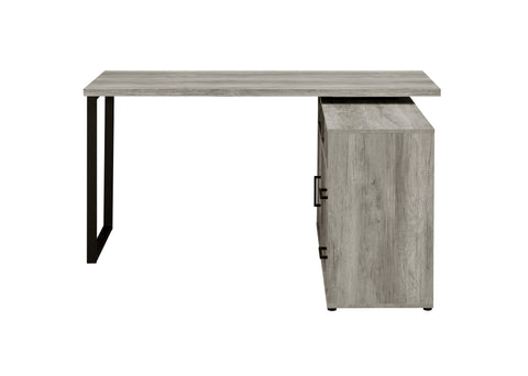 Coaster Hertford L-shape Office Desk with Storage Grey Driftwood Model 804462
