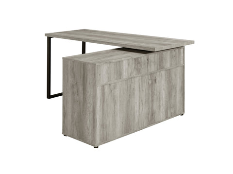 Coaster Hertford L-shape Office Desk with Storage Grey Driftwood Model 804462