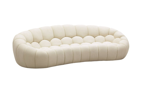 Divani Casa Yolonda Modern Curved Off White Fabric Sofa Set Model VGEV2126C-SET-C-00